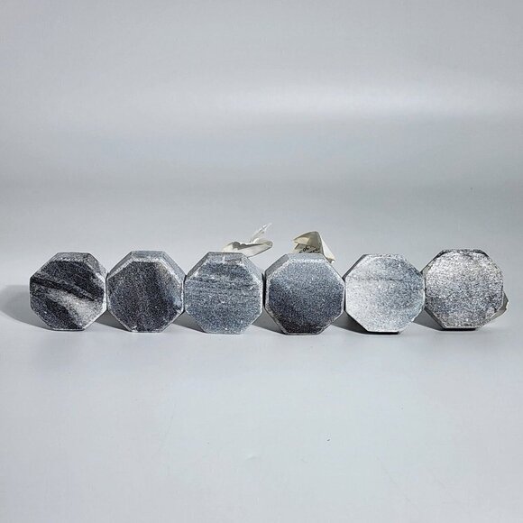 Home Decor Wholesale 6 Knob for Drawer Dresser Pulls Decorative Hexagon Gray - Picture 1 of 11